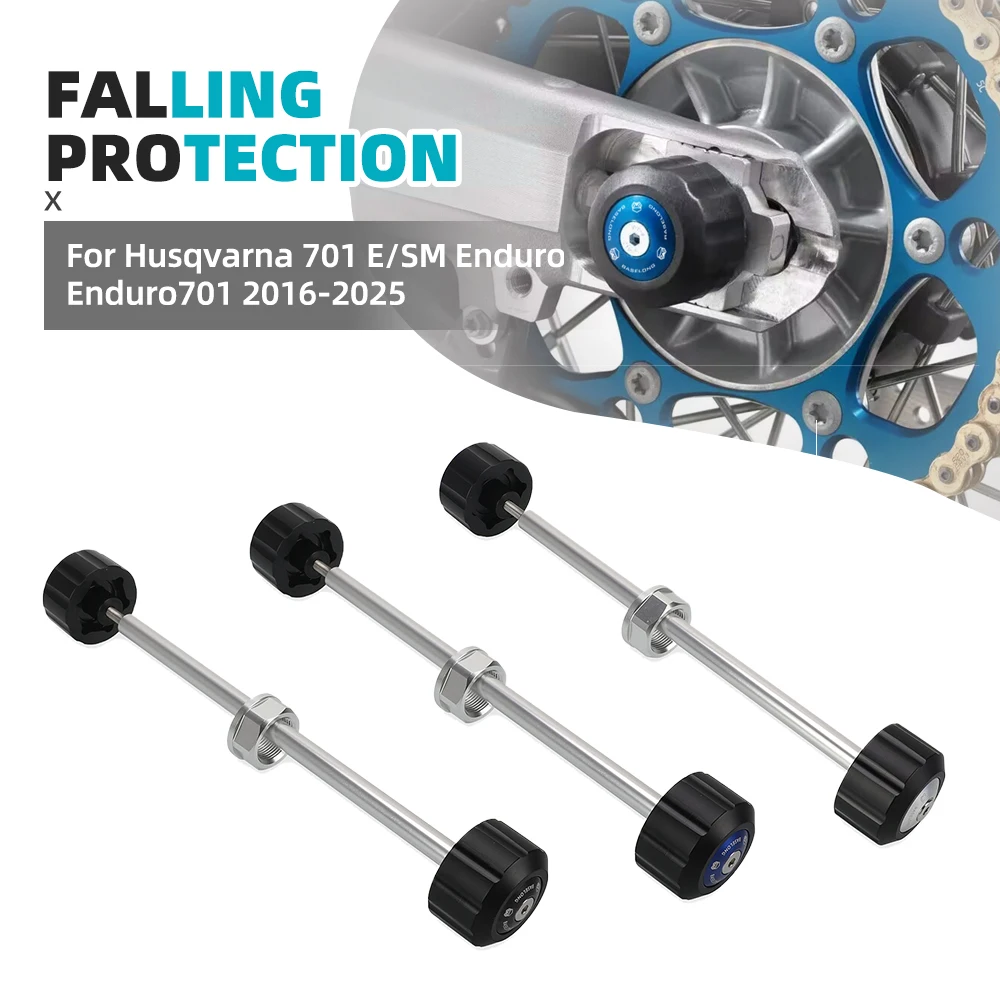 Rear Front Axle Fork Crash Slider Wheel Protector For Husqvarna 701 E/SM Enduro Supermoto 701 Enduro701 2016-2023 2024 2025