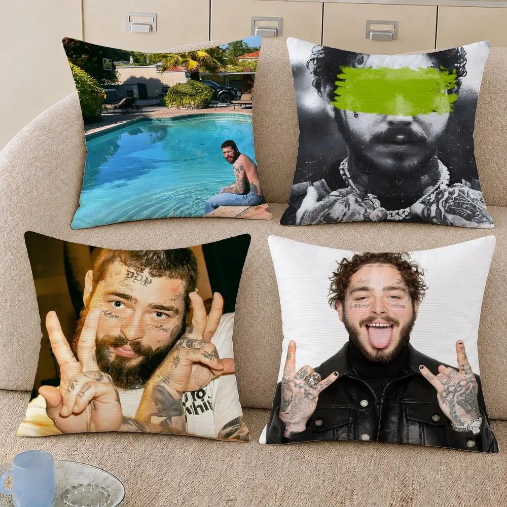 Singer Post Malone Pop Rap Stoney Cushion Cover Decorative Pillowcase Soft Short Plush Cozy Durable Sofa Home Decor Items Gift