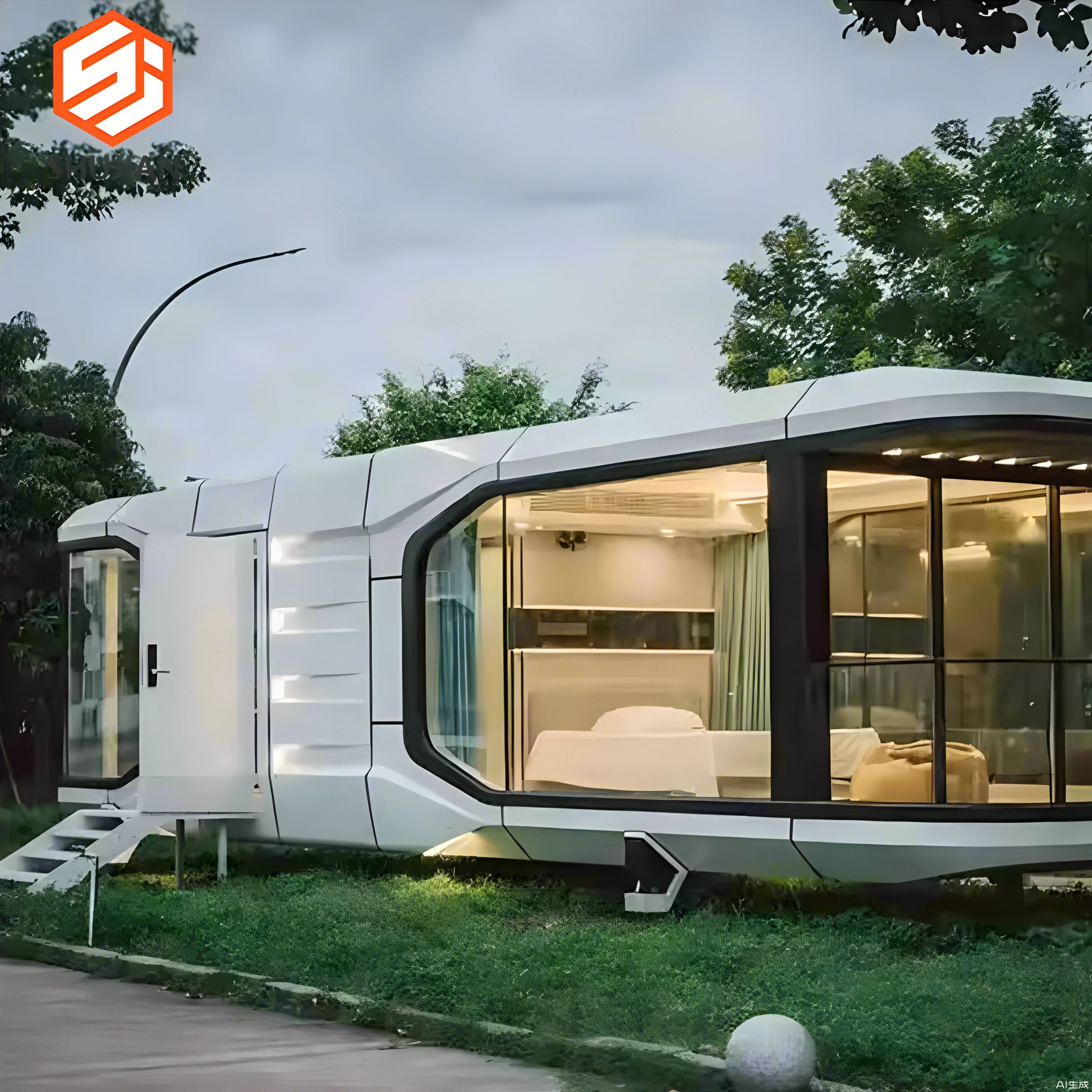 Luxury Prefab House Tiny Mobile Houses Prefabricated Modular Home Foldable Space Cap sule For Feature