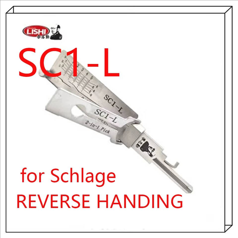 2026 NEW Lishi 2-in-1 Pick/Decoder for Schlage SC1 (5-Pin C-Keyway)—REVERSE HANDIN LOCKSMIH TOOL