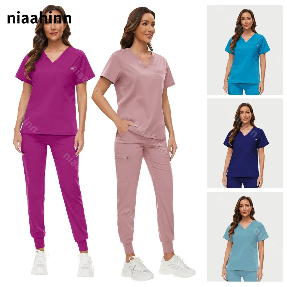 

Nurse Accessories Medical Uniforms Scrub Clothes Women Scrub Tops Joggers Pants Hospital Dental Clinic Beauty Salon Spa Workwear