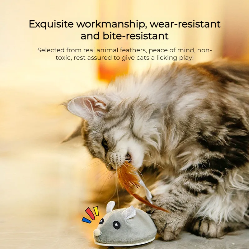 Smart Electric Mouse Toy Usb Rechargeable SelfHelp Cat Toys  Wireless Electronic Rat Plush RC Mouse Toy Automatic Toys Rat