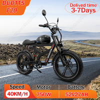 DUOTTS F20 Electric Bike 750W Powerful Motor 52V27AH Lithium Battery Aldult E-bike 20*4.0inch Tire Mountain Electric Bicycle