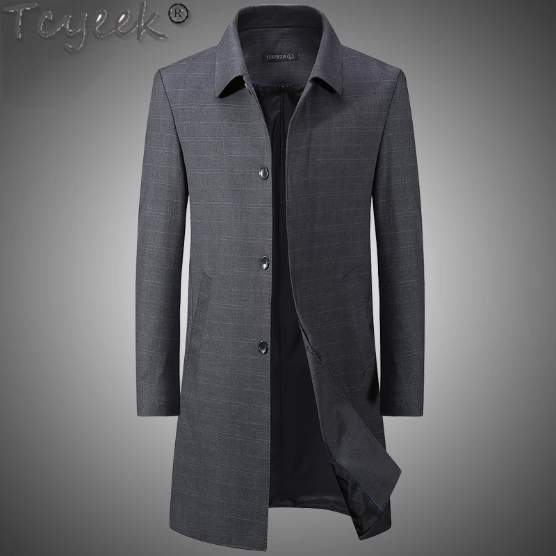 

Tcyeek 48% Wool Jackets Man Clothing Casual Trench Coat Men Fall Winter Thicken Woolen Jacket Mid-long Wool&blends Coats Loose