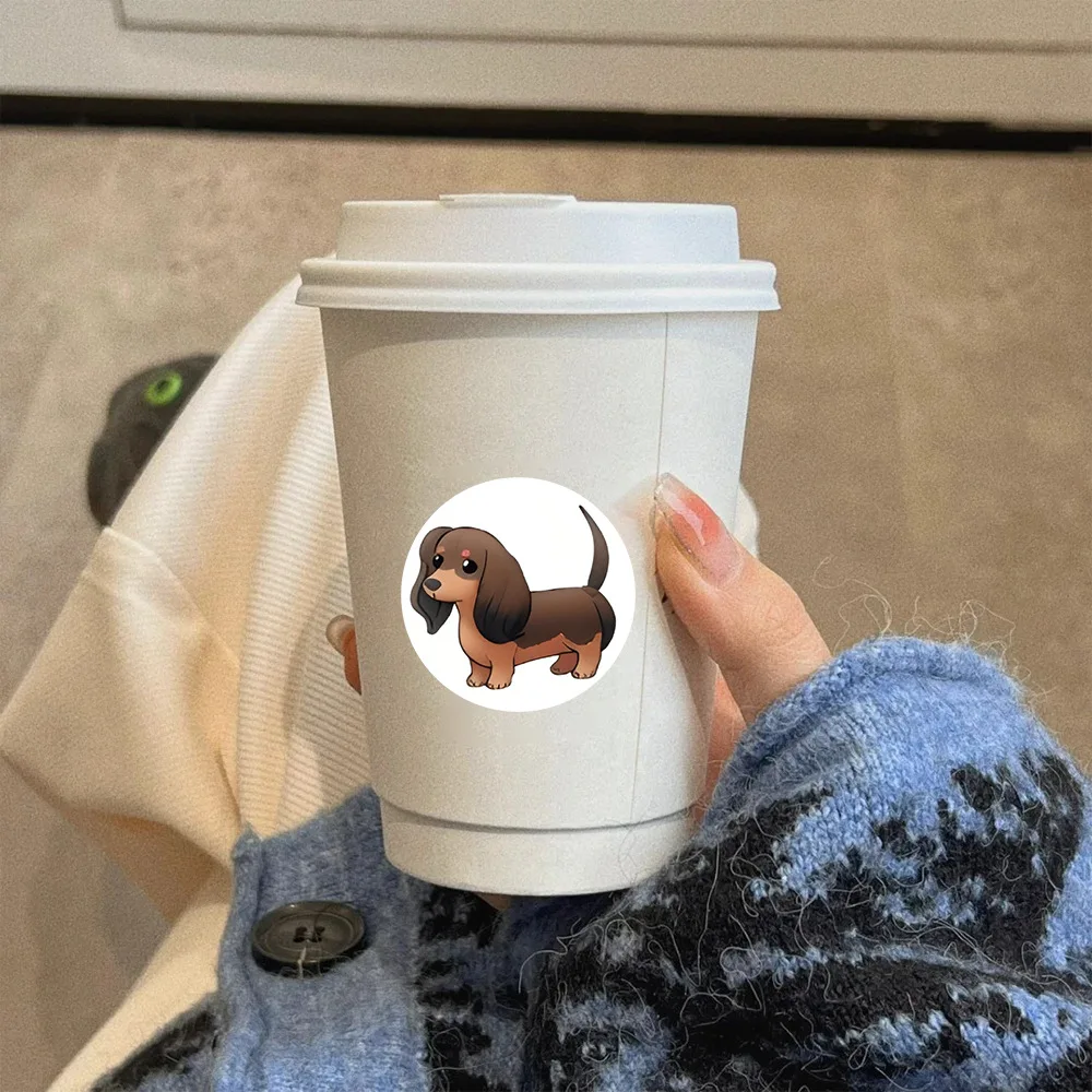 500 ชิ้น/ม้วนสุนัขดัชชุนด์สติกเกอร์กันน้ำสำหรับแล็ปท็อปกระเป๋าเดินทางสัตว์น่ารักการ์ตูนรางวัลมือบัญชีเทปซีลป้าย