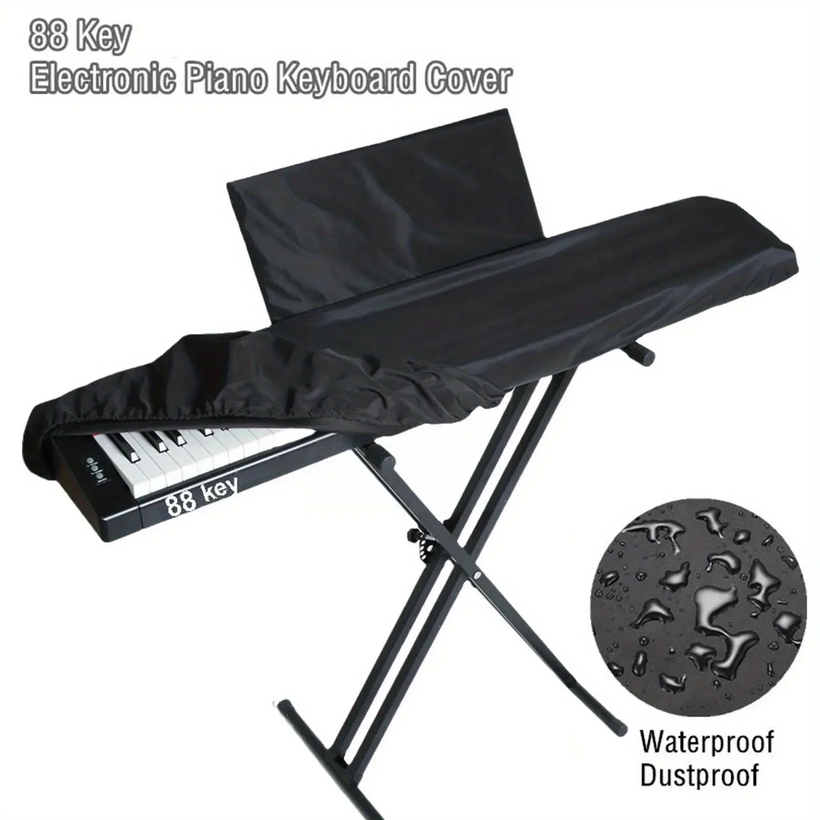 88-Key Electronic Piano Cover With Drawstring 88 Keys With Spectrum Face Cover Electric Piano Full Cover Tech Cloth Material