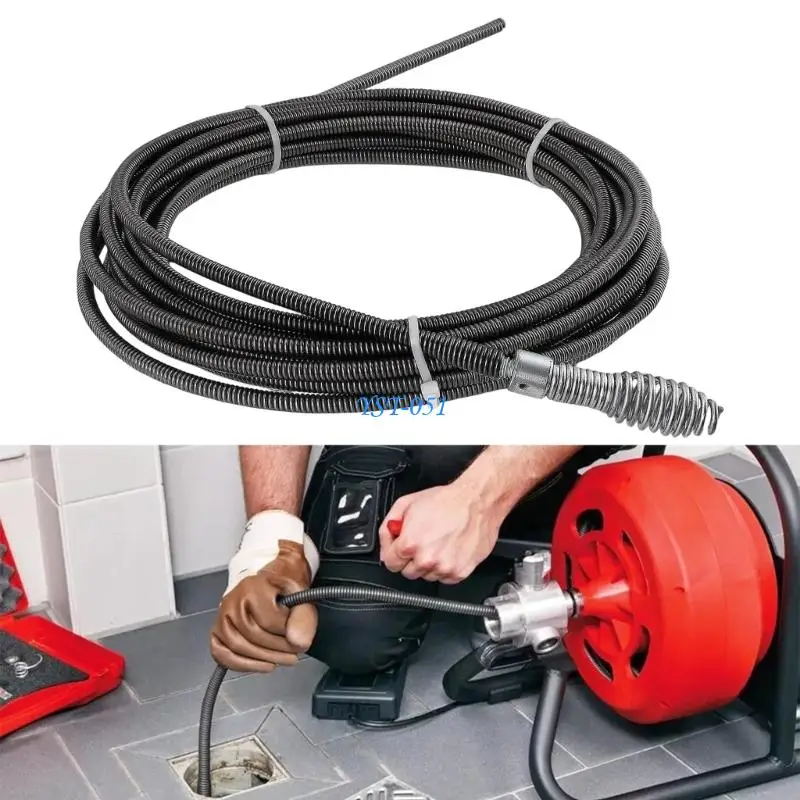 E15A Strong 5/16 Inch Diameter Plumbing Snake For Stubborn Blockages In Household Drain Pipes