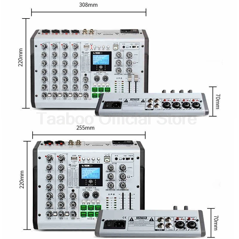 4/6 Channel Professional Audio Mixer 24-DSP Digtal Sound Mixing Console Support Bluetooth USB Power Interface for DJ Box Karaoke