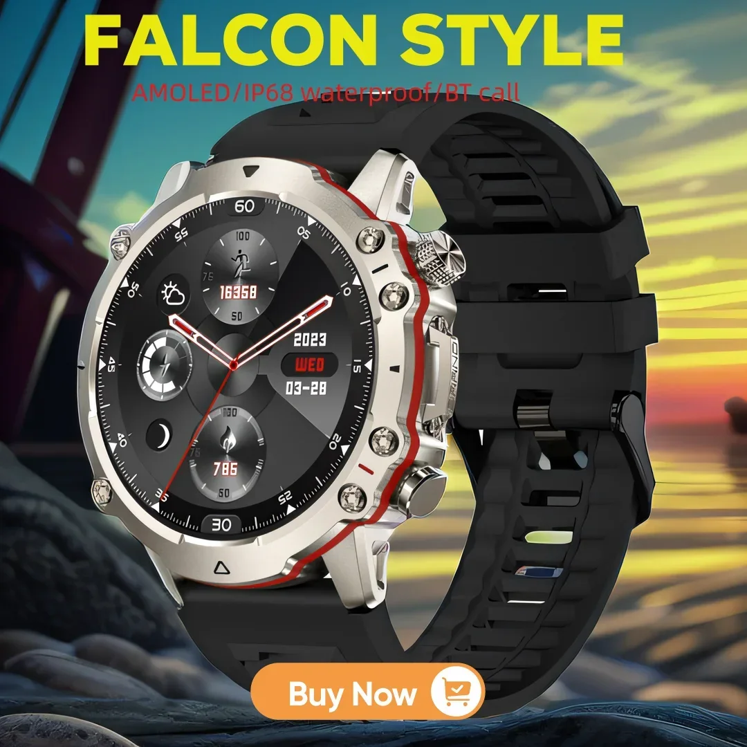 

2024New 1.43inch AMOLED Smartwatch for Men Bluetooth Call Sports Fitness Custom Dial IP68 Waterproof Compatible with Android IOS