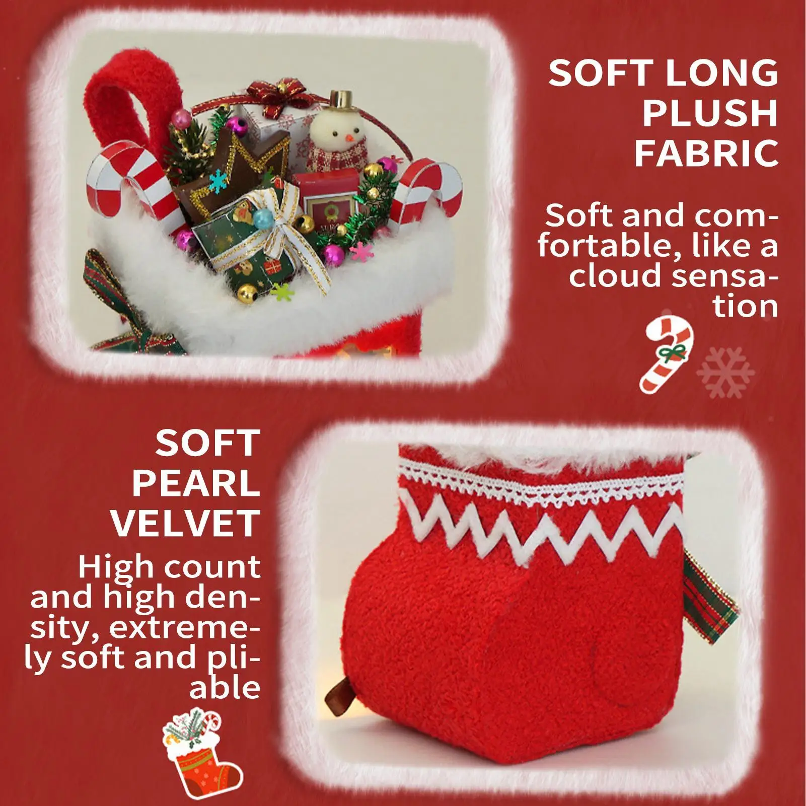 Miniature House Kit Christmas Stocking With LED Light DIY Miniature House Wood Nook Model Kit For Coffee Table Cabinet Bedside