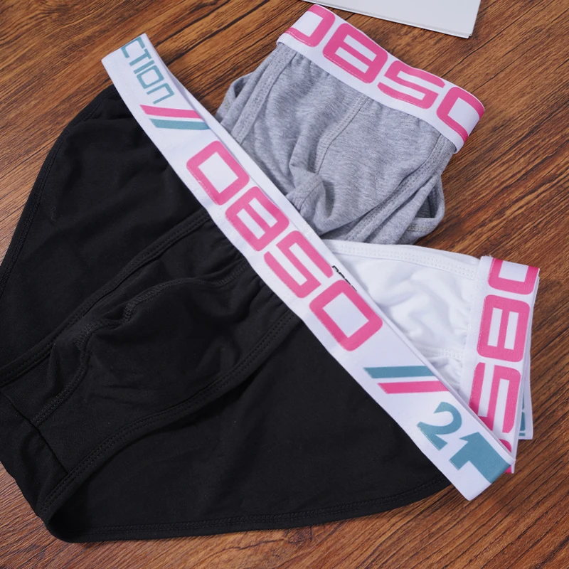 1/3Pcs Cotton Men's Briefs Sexy Bulge Pouch Underwear Sweat Absorption Underpants Breathable Panties Mens Softness Lingerie