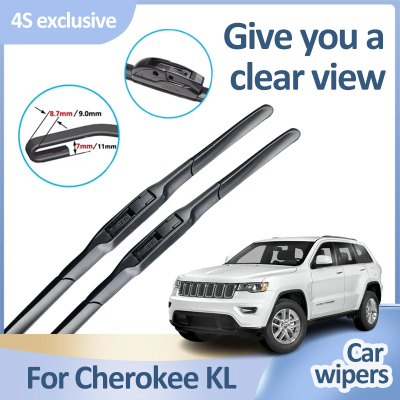 

For Jeep Cherokee KL 2014-2019 Automobile Wiper Blades Front Window Windshield Wiper Clean Tools Glass Rubber Cars Accessories