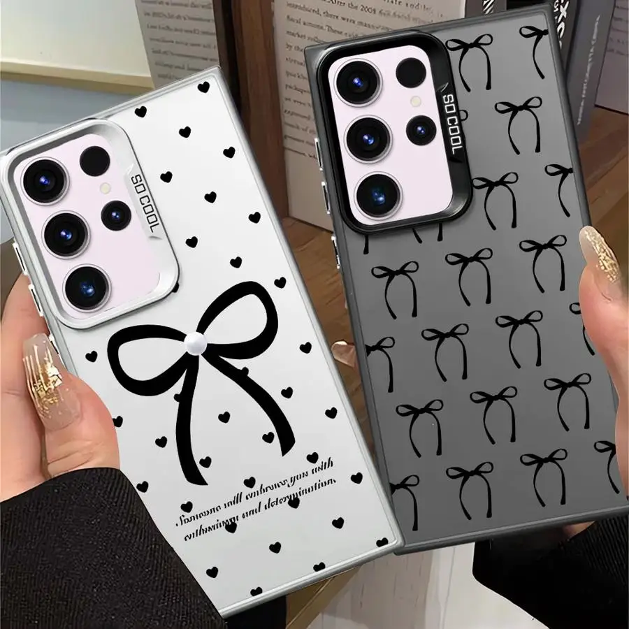 Cartoon Bow Case for Samsung Galaxy S26 S25Edge Note 20 Ultra S25 S23 S21 S22 Ultra S24 FE S20 FE Phone Cover