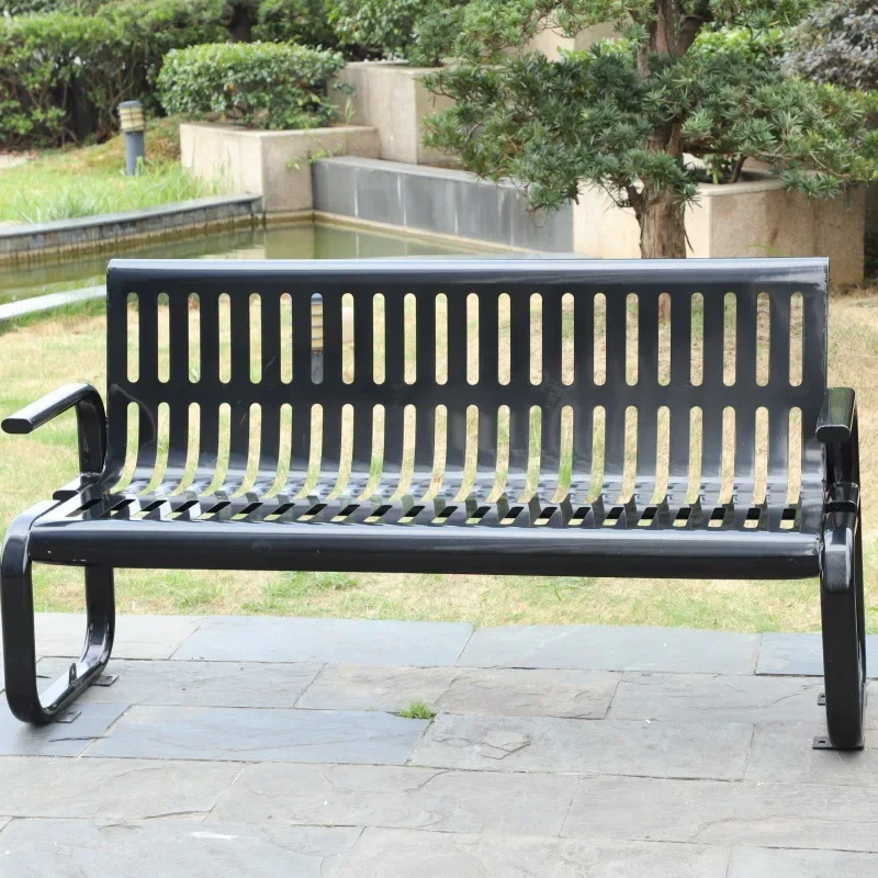 Outdoor Metal Garden Bench Street Leisure Public Steel Bench