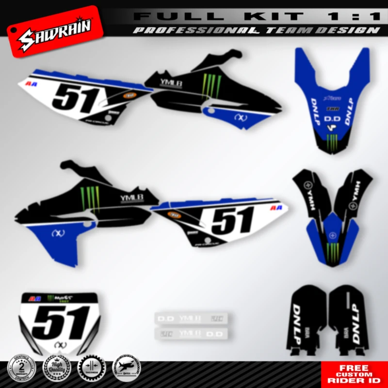 

Sawrain Racing Graphics Decals Kit for Yamaha YZ65 YZ 65 2018 2019 2020 2021 2022 2023