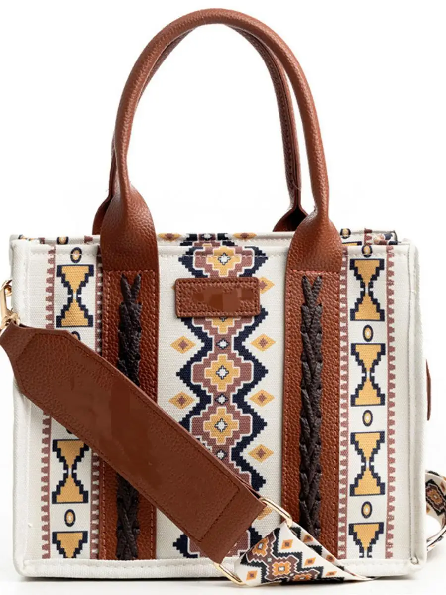 

n Western Wallet Women's Tote Bag oulder Bag Handbag American Retro Sle Synthetic Leather Daily Use Small Square Bag