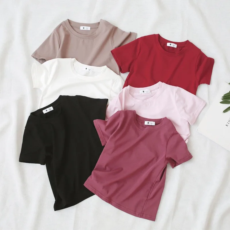 Mädchen-T-Shirt aus Baumwolle, lässig, weich, für Kinder, Alltags-T-Shirt für Jungen, koreanischer All-Match-Stil, Oberteile für den täglichen Gebrauch