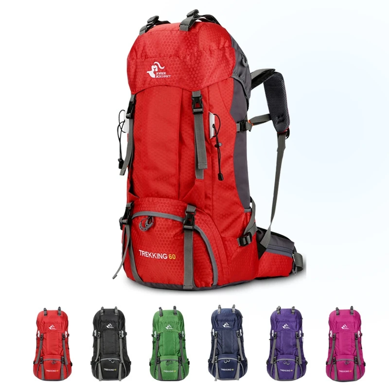 

60L Camping Backpack Travel Sport Bag With Rain Cover Climbing Mountaineering Trekking Outdoor Rucksack Hiking Bag Shoulder Men