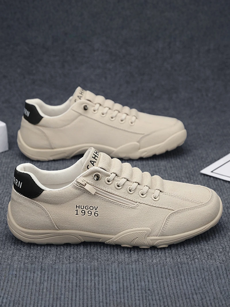 

Unisex Canvas Slip-On Work Shoes Summer Breathable Low Top round Toe Thick Heel Soft Bottom Casual Sports Trendy Youth Footwear