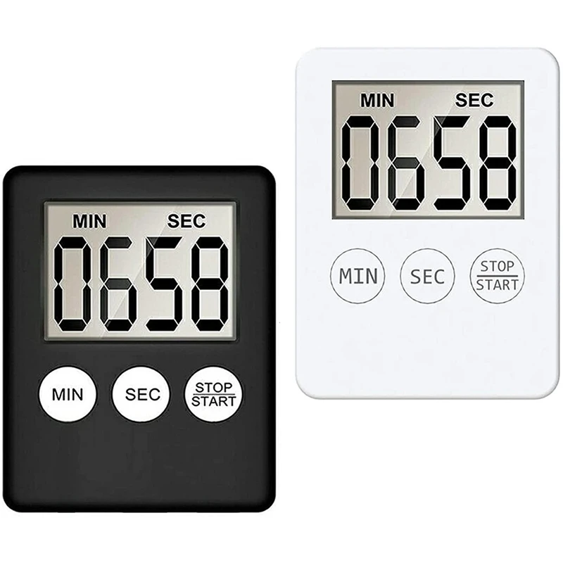 LUDA 2Pcs Digital Kitchen Timer With Alarm Reminder Function,Short-Term Timer,Egg Timer,Kitchen Clock,For Cooking,Learning,Et