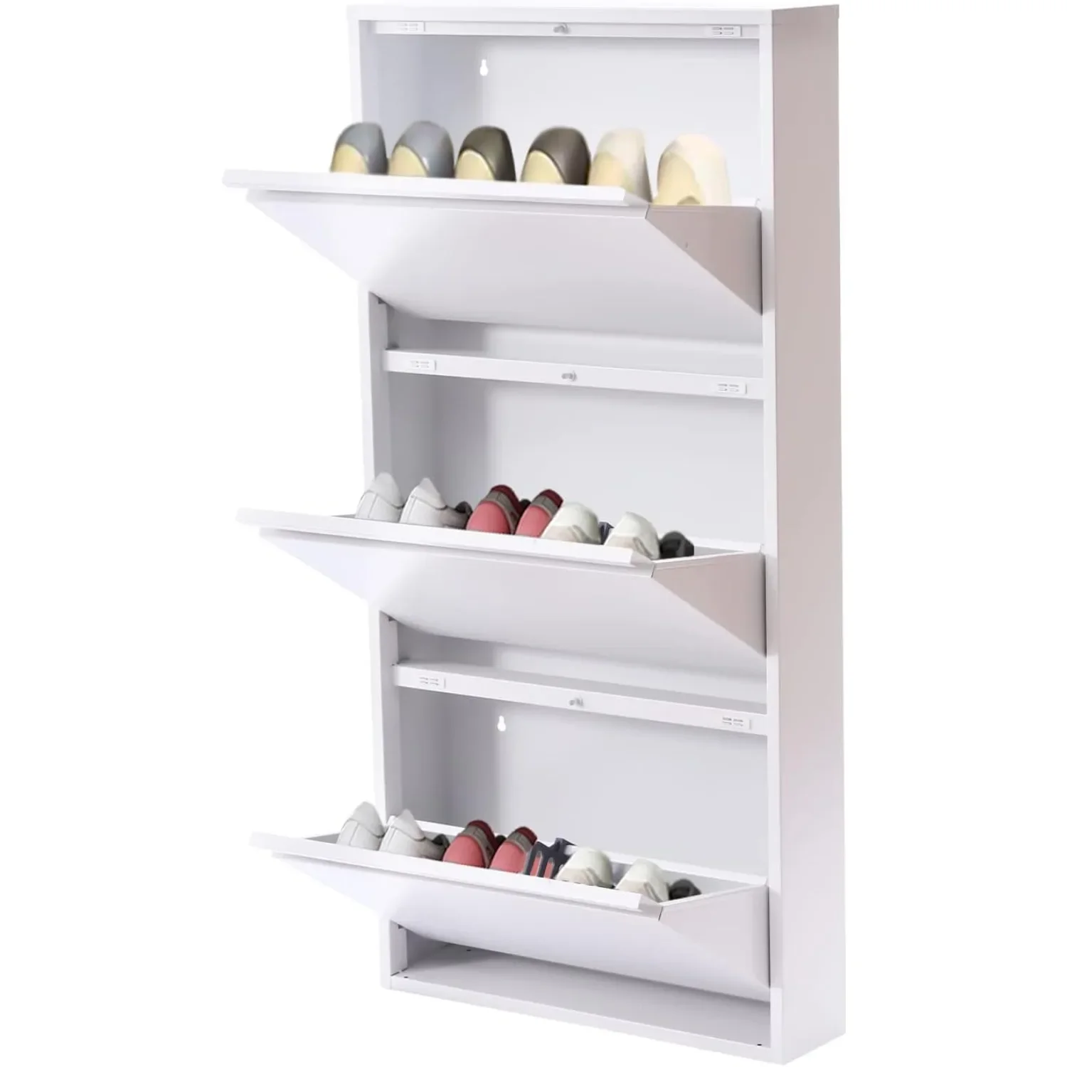 

3 Drawer Modern Shoe Cabinet Entryway Storage Box, Hidden Shoe Storage Rack Shelf Wall Mounted, Chic Home Accessories