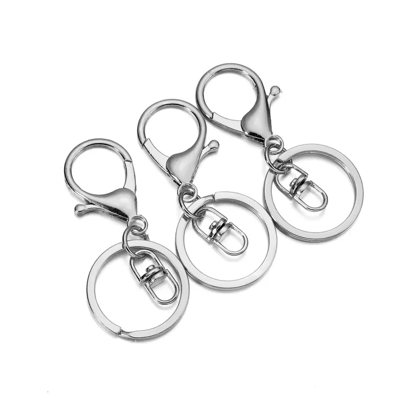 5PCS Yellow Black Color Alloy Metal Blank Keyring Keychain Split Ring Keyfob Key Holder Rings Women Men DIY Key Chains Key Ring