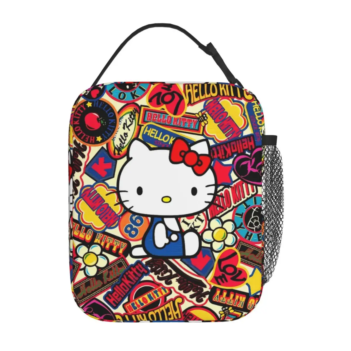 

Утепленная сумка для обеда Hello Kitty 90-х годов Термосумка Контейнер для еды, милая мультяшная сумка-тоут большой емкости, ланч-бокс для девочек и мальчиков, школьный пикник