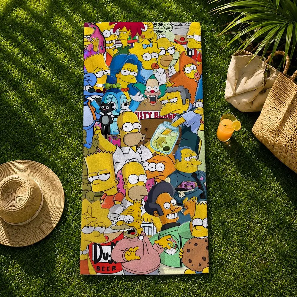 The S-Simpsons-S Towel Beach Towel Quick Dry Absorbent Bath Towel For Swimming Gym Camping Outdoor Sunbathing