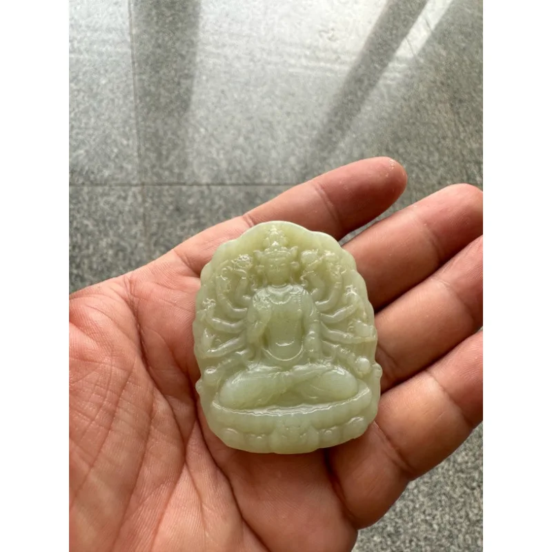 Natural Hetian Jade Thousand-Hand Guanyin Pendant, New Style, Fashionable And Versatile
