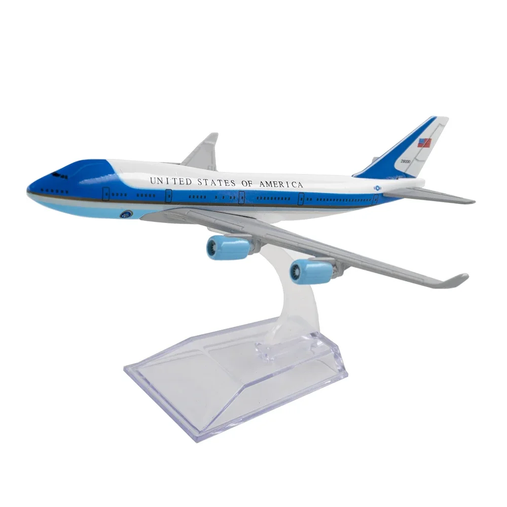 Avión a escala 1/400 Boeing 747 Air Force One, avión de aleación de 16cm, modelo B747, juguete para niños, regalo para decoración de colección