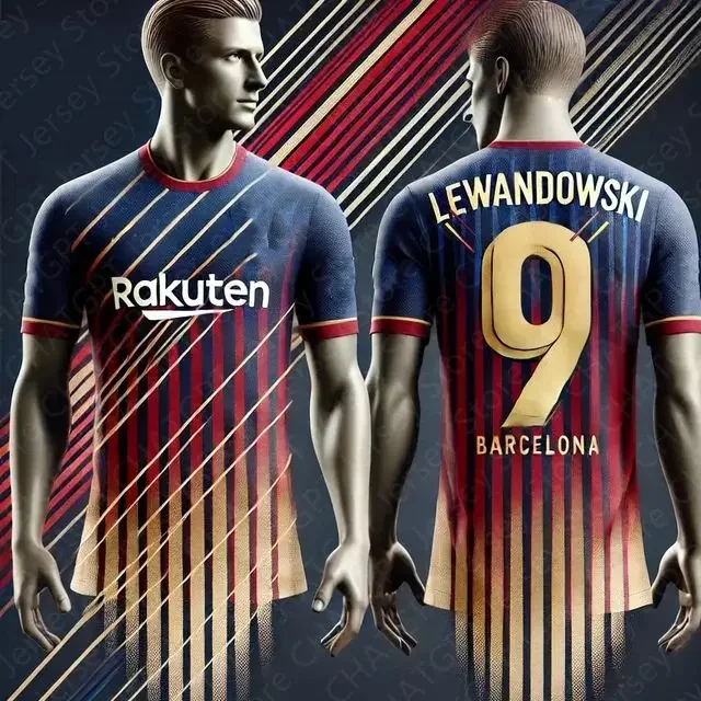 2025 New Mens 3D Designed Design Football Jersey Spanish Characteristic Football T-Shirt LEWANDOWSKIs Special Football Kit Tees