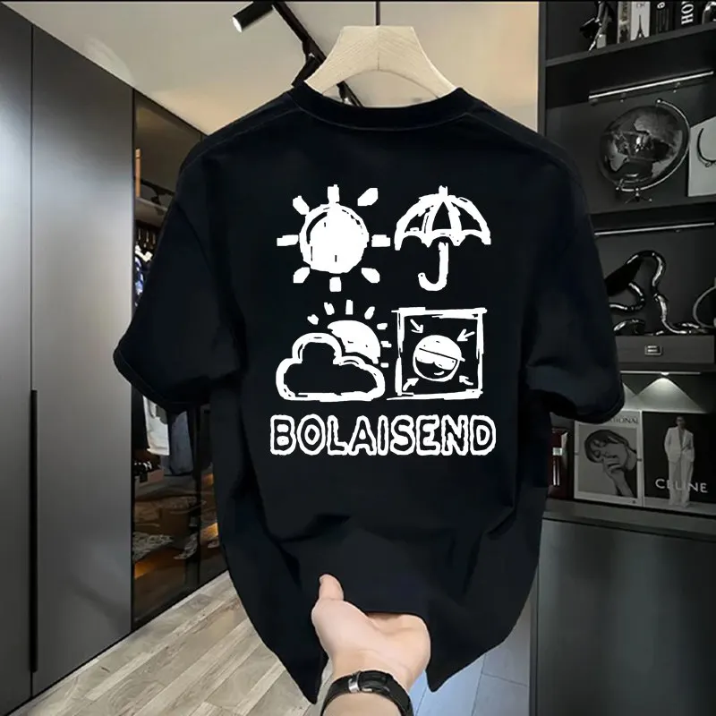 

The Latest Short-sleeved Men's T-shirt and American-style Pure Cotton Fashion Half-sleeved Men's Round-neck Top for Summer 2026