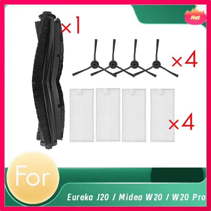 

For Eureka J20 / Midea W20 / W20 Pro Robot Vacuum Main Side Brush Filter Ultra Durable Accessories Essential Vacuum Accessories