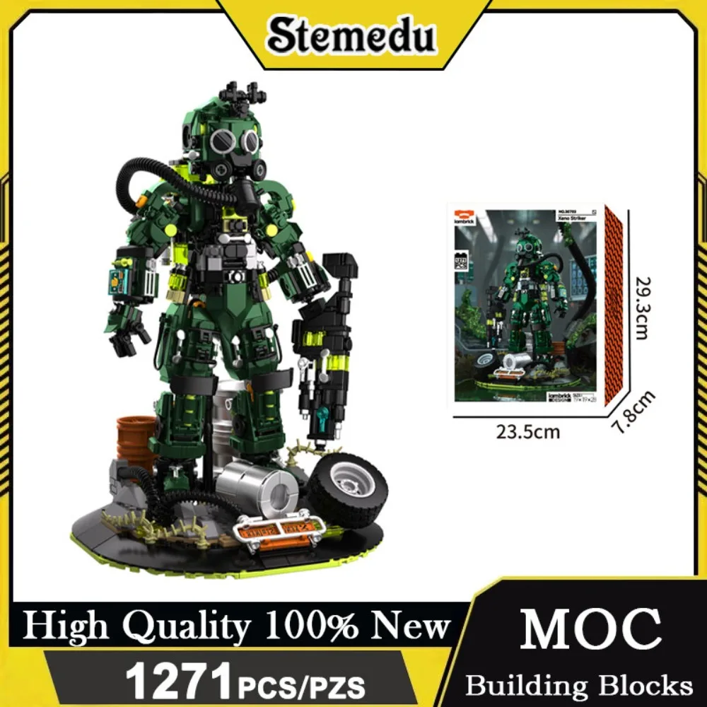 City Mech Warrior – Kit de blocs de construction Xeno Striker, jouets assemblés, ornement de bureau Future Sense pour enfants et adultes, cadeau de noël, 1271 pièces