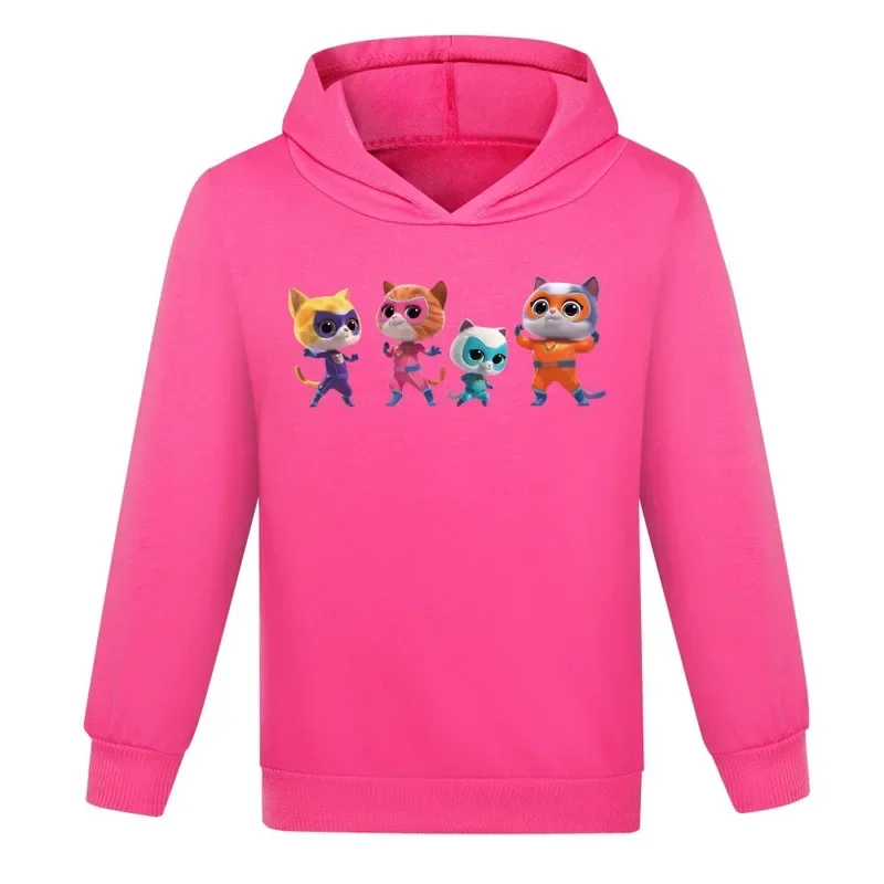 Felpa con cappuccio Super Kitties Cappotti a maniche lunghe per bambini Neonate Supercats Felpa Ragazzi Maglione casual Bambini Abiti primaverili autunnali