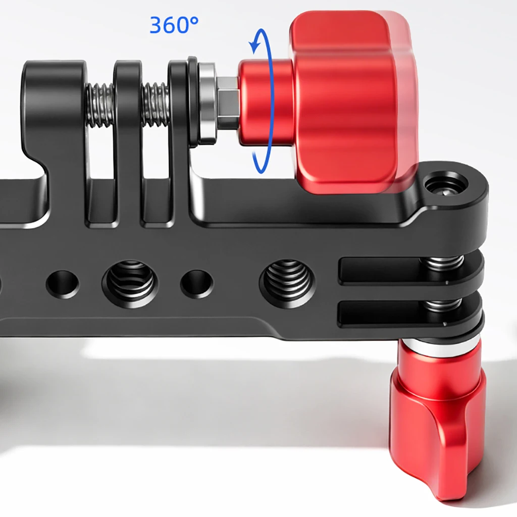3-in-1 Action-Kamera-Erweiterungshalterung mit 1/4-Zoll- und Arri-Löchern für GoPro10 LED-Licht, Monitorständer, Vlog-Livestreaming-Stange – Detail 10