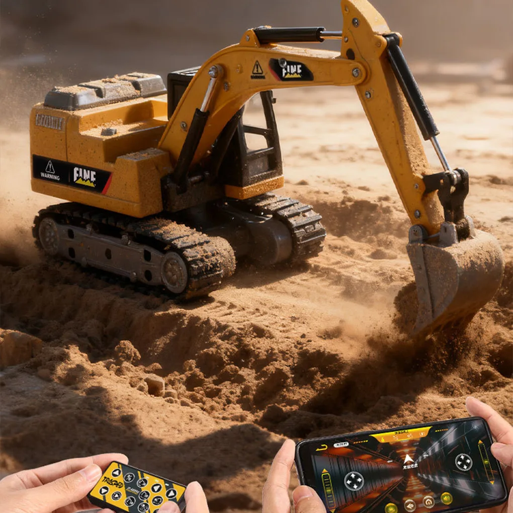 HG4-301 pelle télécommandée électrique Simulation alliage véhicule d'ingénierie jouet voiture Bulldozer camion à benne basculante   ﻿