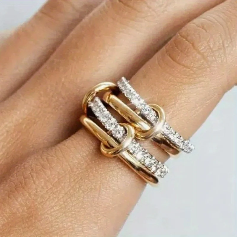 

Fashionable Simple Generous Stacked Cubic Ring Thick and Shiny Double Layered Gift Ring