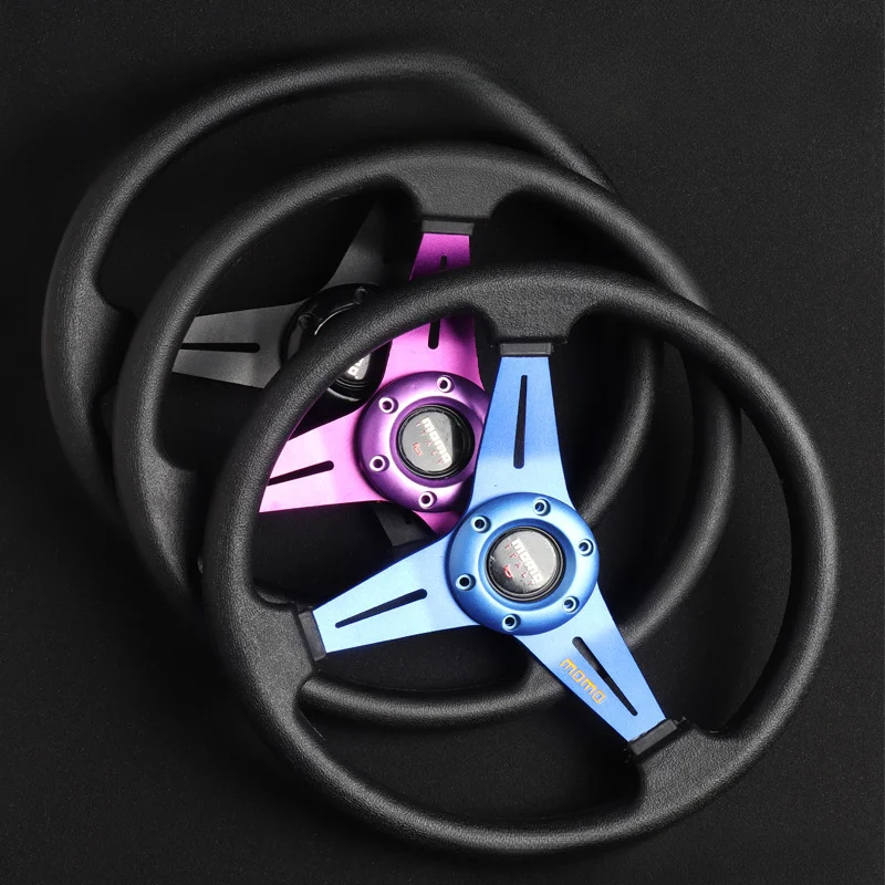 Car Modified Steering Wheel Competitive Imitation Racing Universal Steering Wheel PU Modified Special Wheel 14inches/35cm