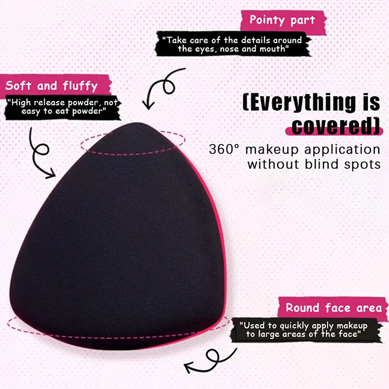 3 pçs/set maquiagem fundação esponja almofada triangular esponja molhado seco dupla utilização macio de alta qualidade puff cosméticos aplicador ferramenta
