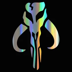 Fashion Mandalorian Skull Boba Fett Car Stickers Car Motorcycle Helmet Laptop Accessories Reflective PVC Decals Hot Sale