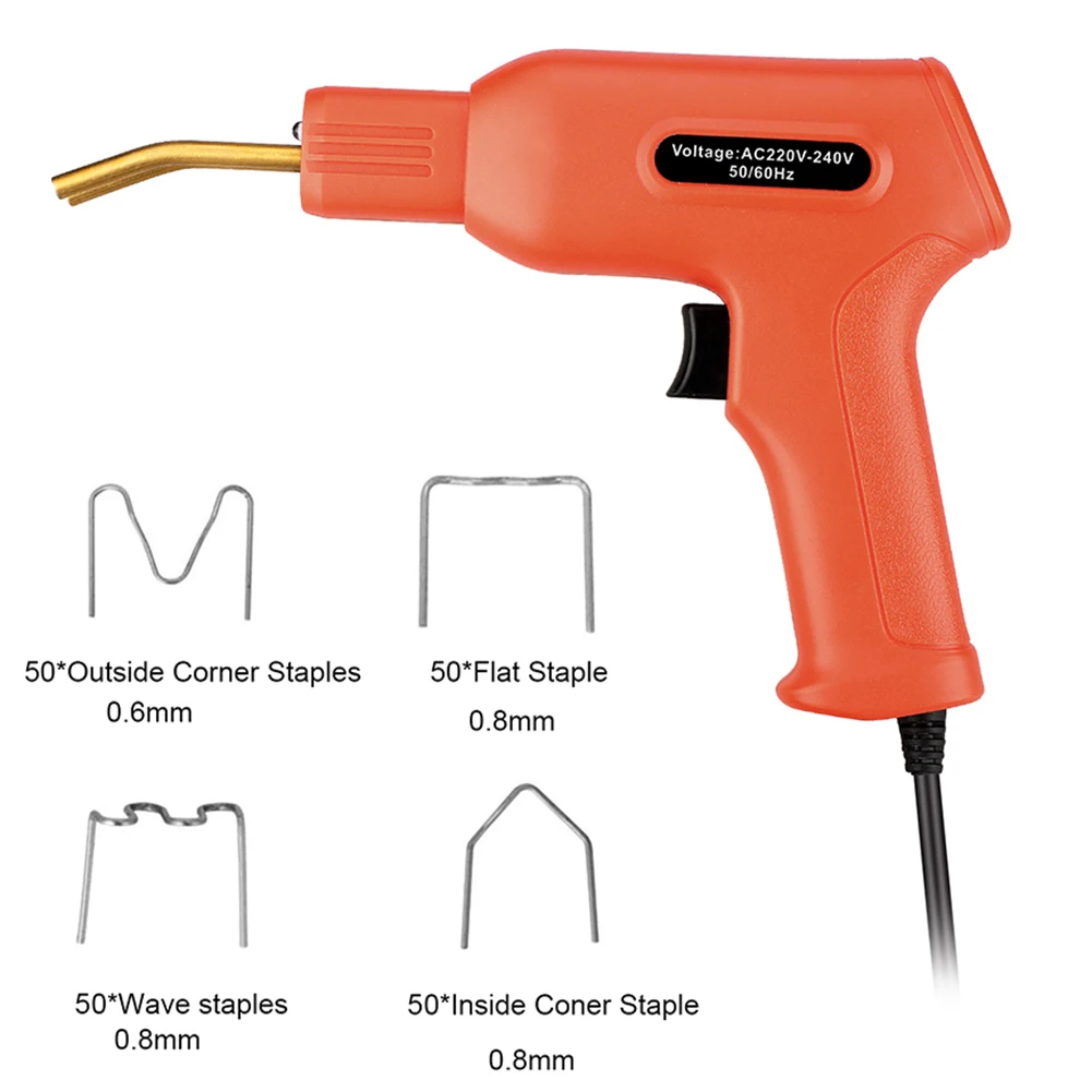 Pistola de soldador de PVC para máquina de solda de plástico 50W com 200 grampos para reparo de pára-choques e fixação de plástico