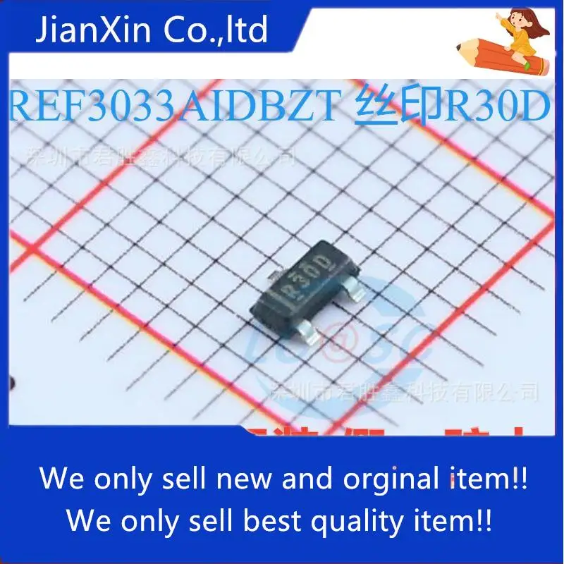 

10pcs orginal new Voltage reference REF3033 REF3033AIDBZR REF3033AIDBZT SOT23-3 silk screen R30D