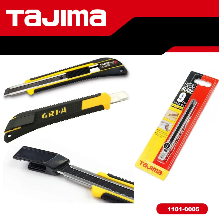 TAJIMA LC301B Mini Utility Knife 9mm 2 Replaceable Blades Auto Lock for Wallpaper Cutting 1101-0005