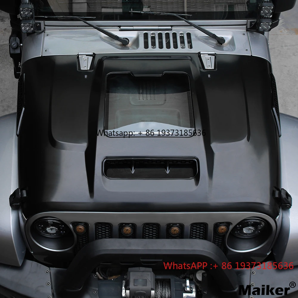 

Hood Cover for Jeep Wrangler JK Accessories Offroad Parts Steel Engine Hood Cover USA Warehouse Ready Stock