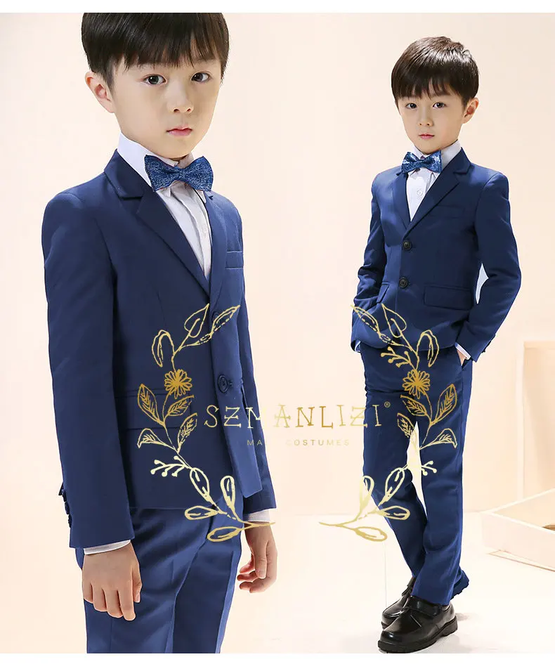 Boys Suit 2 Piece Formal Business Jacket Kids Birthday Party Wedding Tuxedo Conjuntos De Blazer Boys Clothes 4yrs To 12yrs