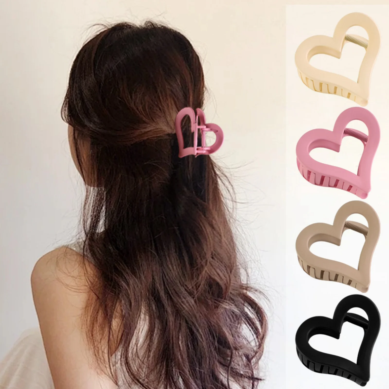 Ensemble de pinces à cheveux en forme de cœur, plusieurs couleurs, accessoires de cheveux mignons pour femmes, 1 pièce