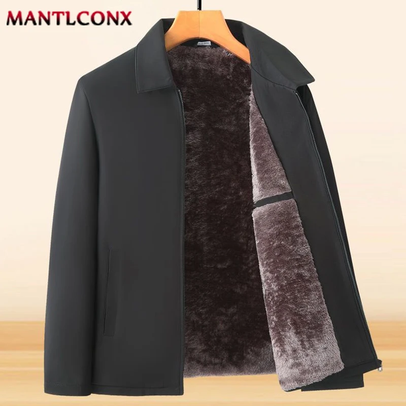 Thick Fleece Jacket Men Windproof Men\'s Winter Coat Blazer Autumn Winter Warm Men\'s Jacket Windbreak Casual Business Coat L-3XL