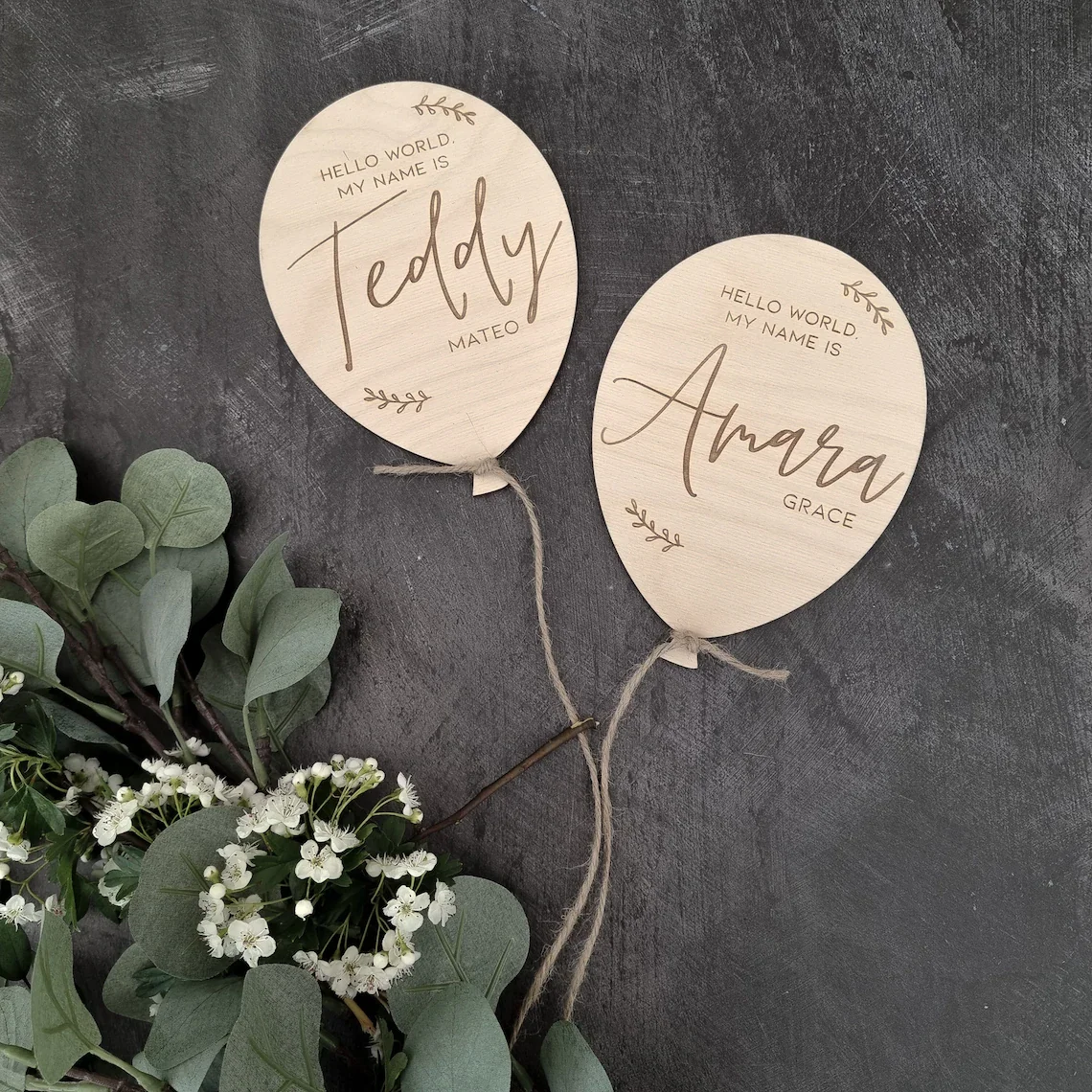 personalized Newborn Name Sign Plaque Balloon Disc Pregnancy Announcement Photography