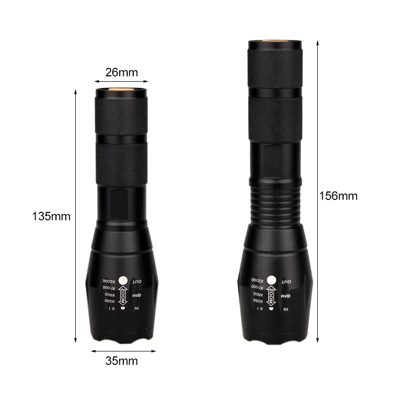 4in1 LED Tactical Flashlight Zoomable Red/Green/White/Blue Weapon Light Remote Switch Hunting Rifle Scope Mount Scout Lights Set